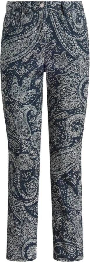 ETRO Cropped Trousers Blauw Dames