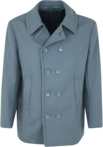 ETRO Double-Breasted Coats Blauw Heren