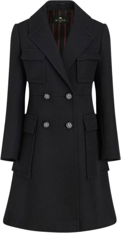 ETRO Double-Breasted Coats Zwart Dames