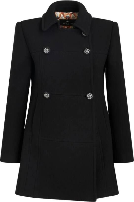 ETRO Double-Breasted Coats Zwart Dames