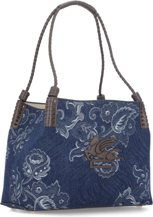 ETRO Hobo bags Libra Media Denim Jacquard Bag in blauw - Foto 4