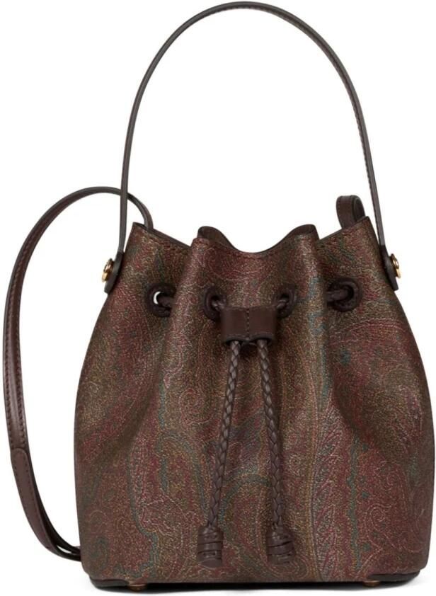 ETRO Paisley Jacquard Mini Bucket Tas Brown Dames - Foto 5
