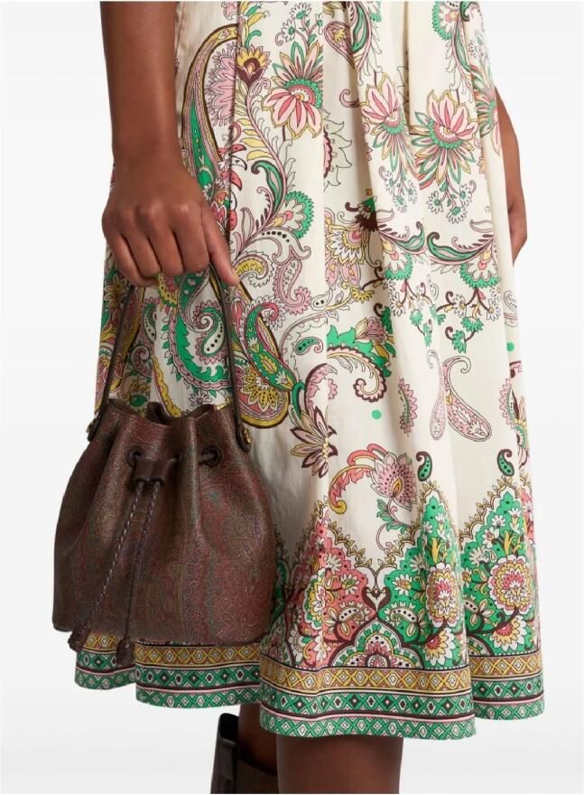 ETRO Paisley Jacquard Mini Bucket Tas Brown Dames - Foto 3