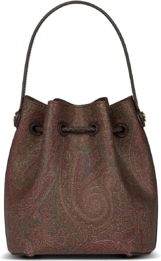 ETRO Paisley Jacquard Mini Bucket Tas Brown Dames - Foto 6