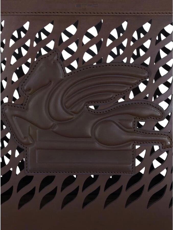 ETRO Shoppers & Totes Structured Leather Tote Bag With Cut-Out Design in bruin - Foto 2