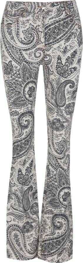 ETRO Paisley Print Flared Jeans White Dames