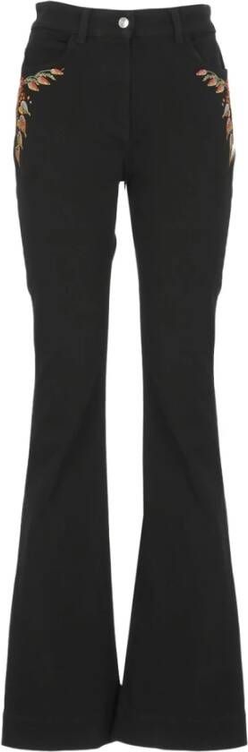 ETRO Zwarte Katoenen Jeans met Bloemenborduursel Black Dames