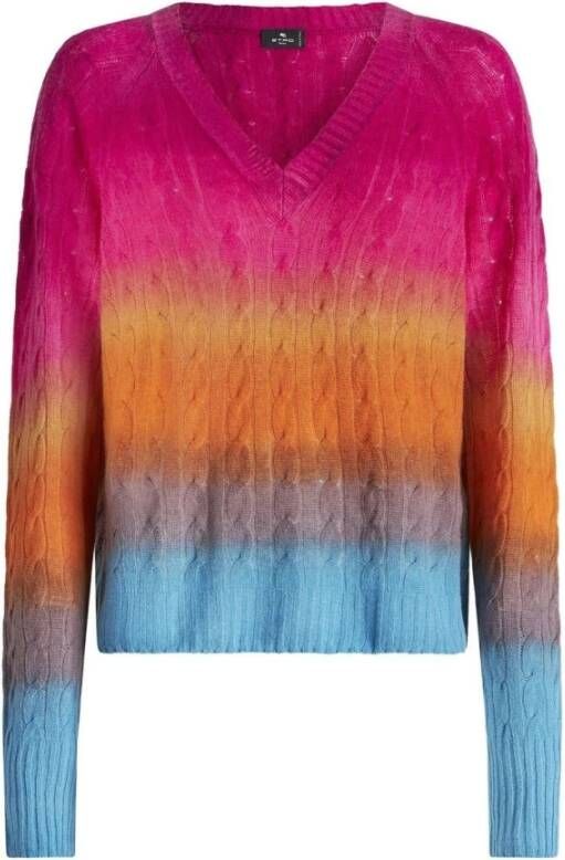 ETRO Gebreide kleding met V-hals Roze Dames