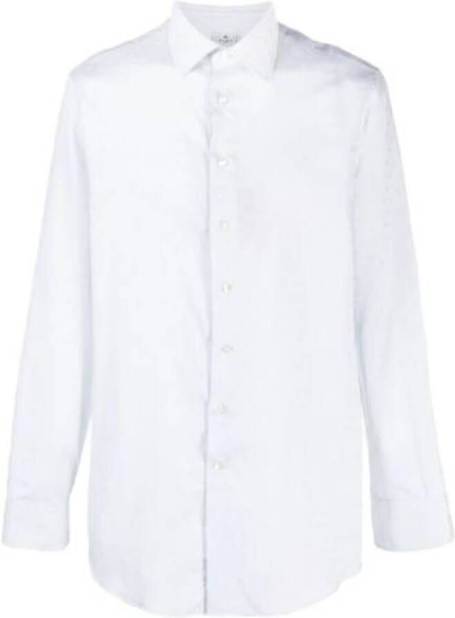 ETRO Gestreept Jacquard Katoenen Overhemd White Heren