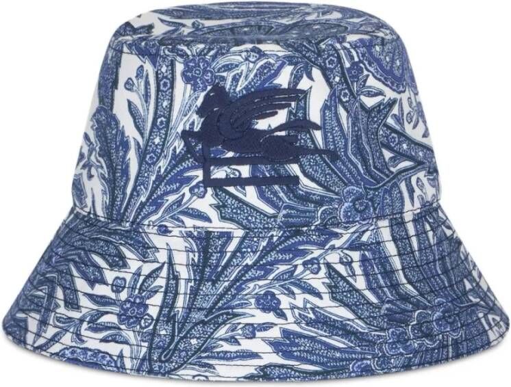 ETRO Bloemen Paisley Denim Bucket Hat Blue Dames