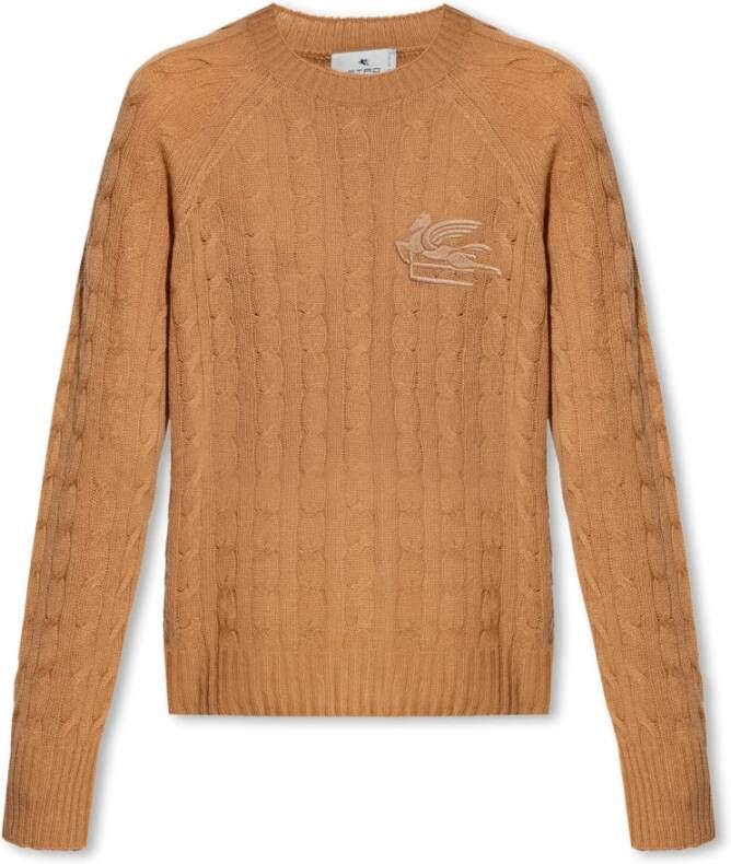 ETRO Bruine Sweaters met 3D-effect Pegaso Borduurwerk Brown Dames