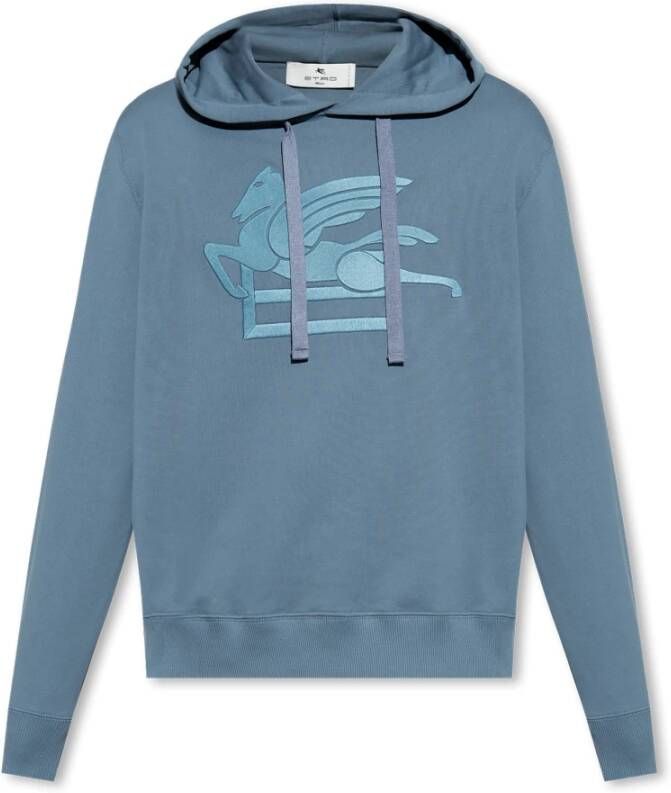 ETRO Katoenen hoodie met logo Blauw Heren