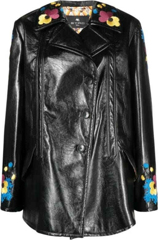 ETRO Leather Jackets Zwart Dames