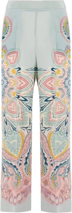 ETRO Leather Trousers Blauw Dames