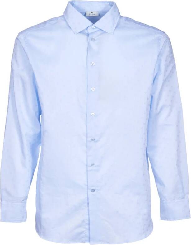 ETRO Lichtblauwe Pinafore Metalen Overhemden Blauw Heren