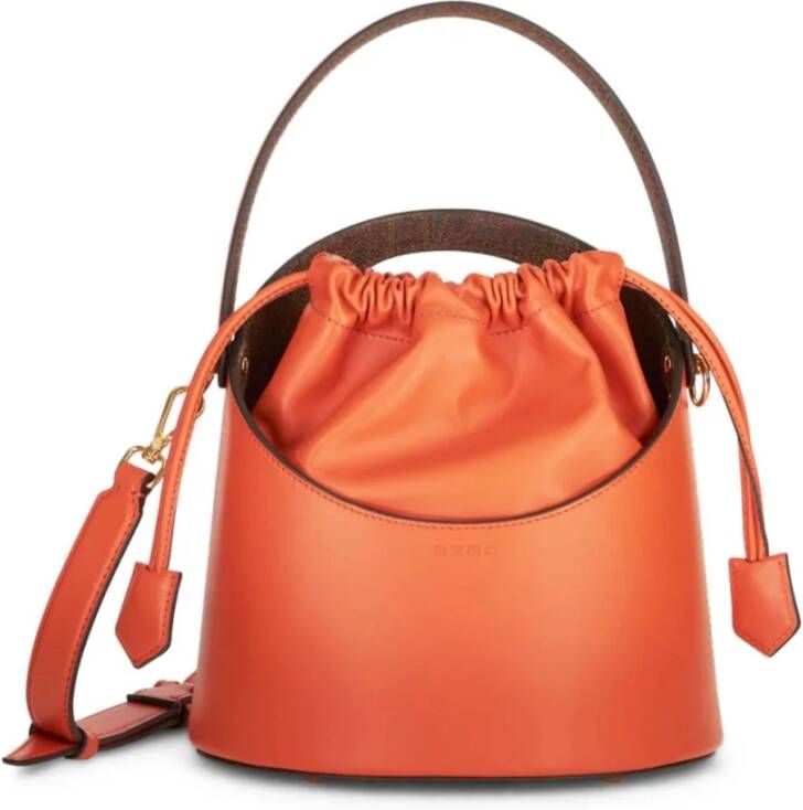 ETRO Oranje Leren Saturno Bucket Tas Oranje Dames