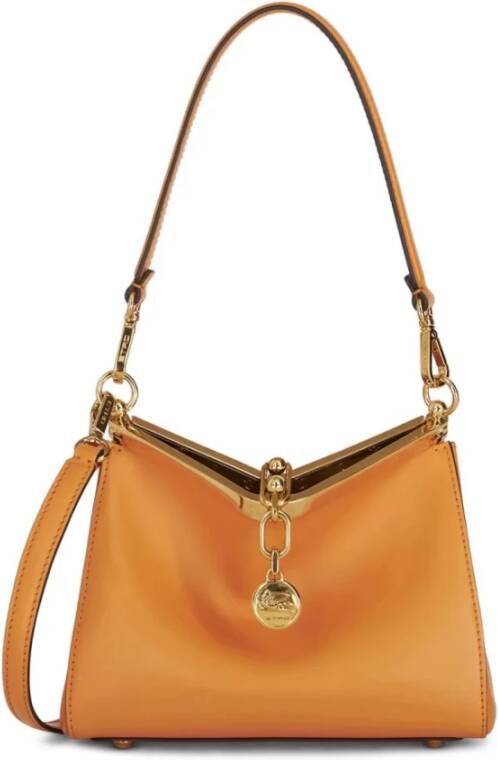 ETRO Oranje Leren Tas met Metalen Sluiting Oranje Dames