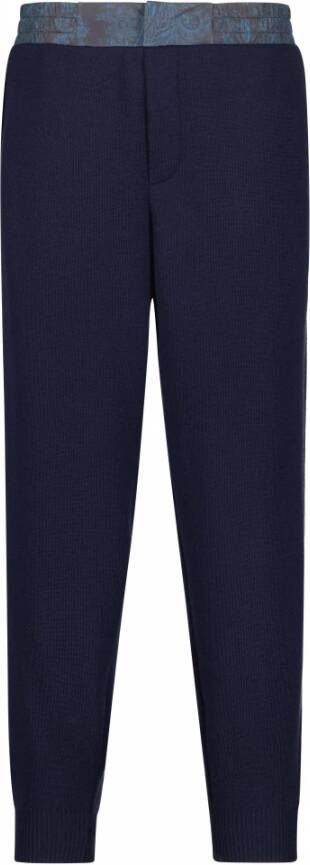 ETRO Originele Broek van Wollen Mix Blauw Heren