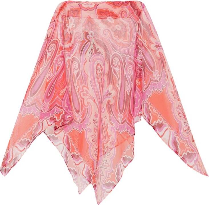 ETRO Patroon poncho Rood Dames