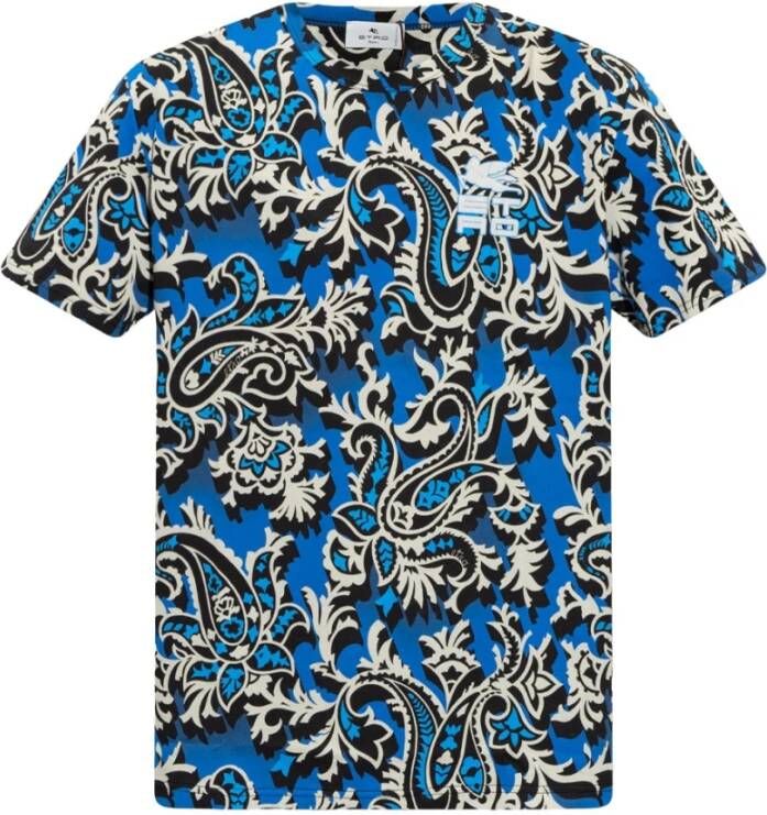 ETRO Patroon T-shirt Blauw Heren