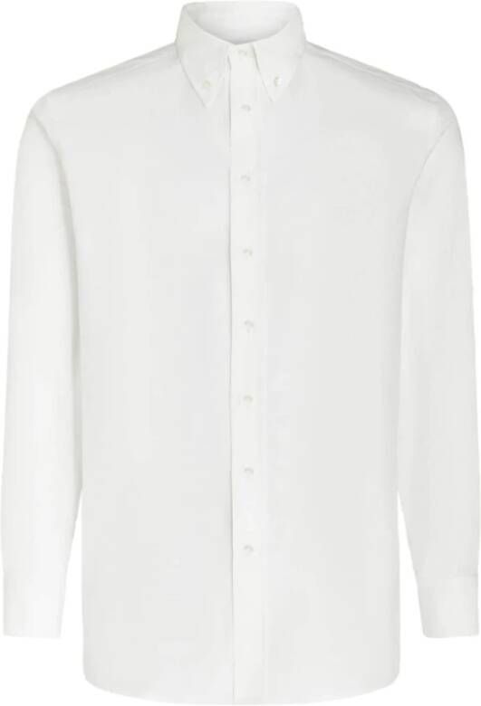 ETRO Pegaso Motief Katoenen Overhemd White Heren