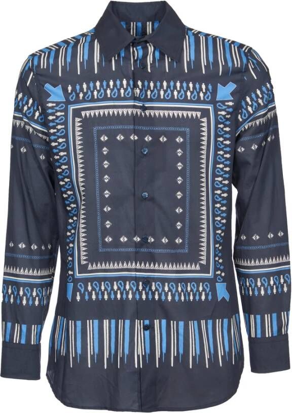 ETRO Pinafore Metal Overhemden Blauw Heren