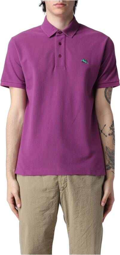 ETRO Polo Shirt Purple Heren