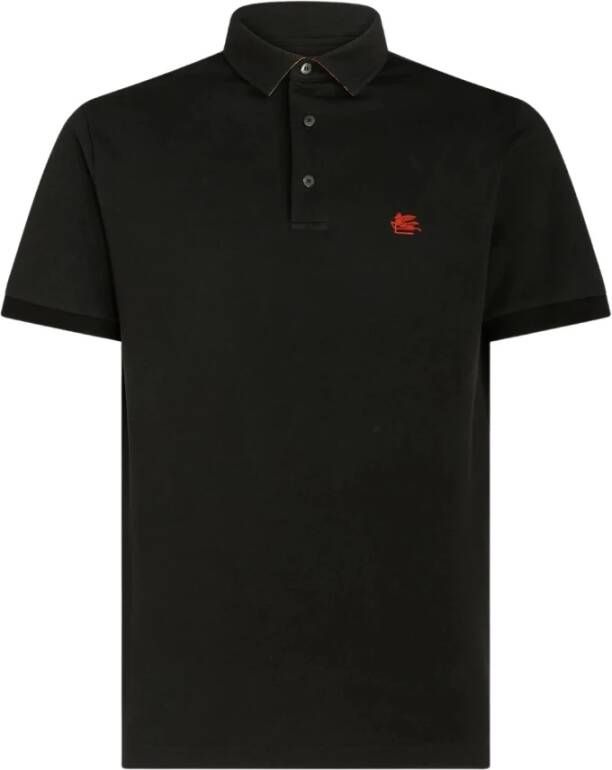 ETRO Zwarte Klassieke Kraag T-shirts en Polos Zwart Heren