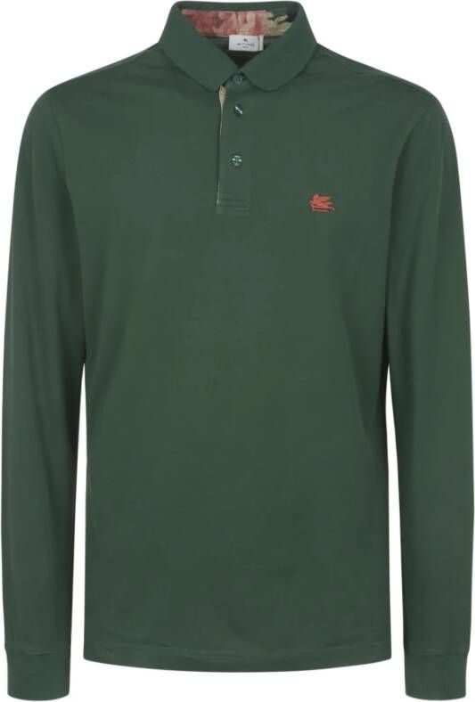 ETRO Groene Polo Jersey Shirts Green Heren
