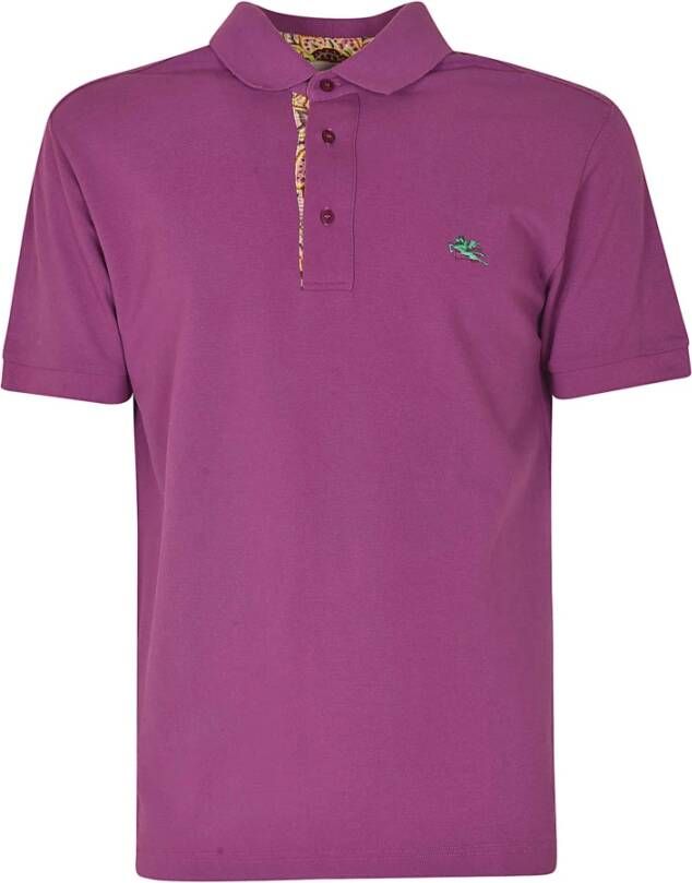 ETRO Polo Shirt Purple Heren