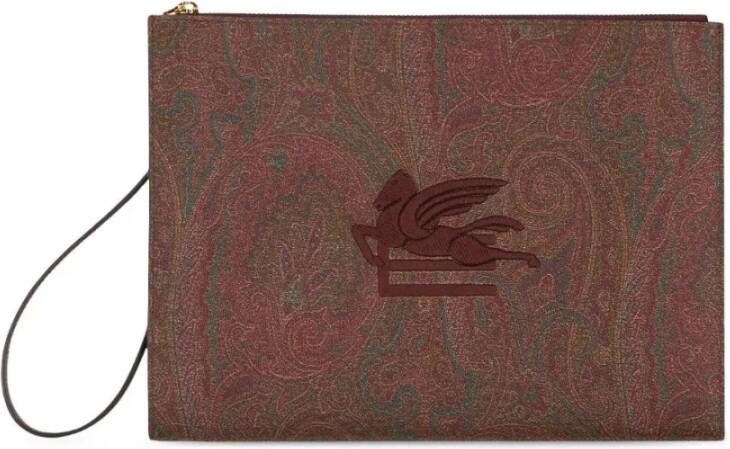 ETRO Rode Paisley Jacquard Maxi Pouch Rood Dames