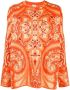 ETRO Intarsia-Patroon Wol Trui Vrouwen Orange Dames - Thumbnail 1