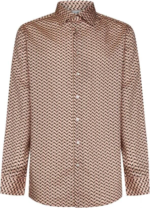ETRO Roze Overhemd met Micro Stropdas Patroon Pink Heren