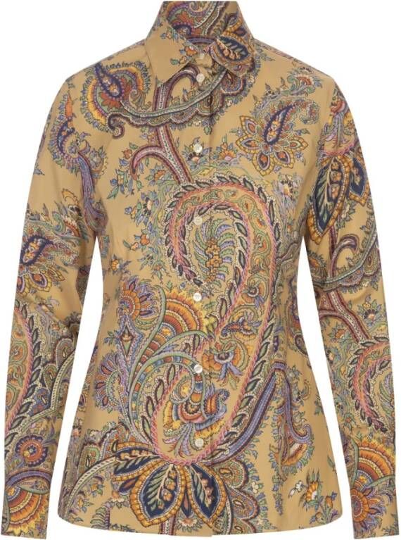 ETRO Slim Fit Paisley Print Overhemd Brown Dames
