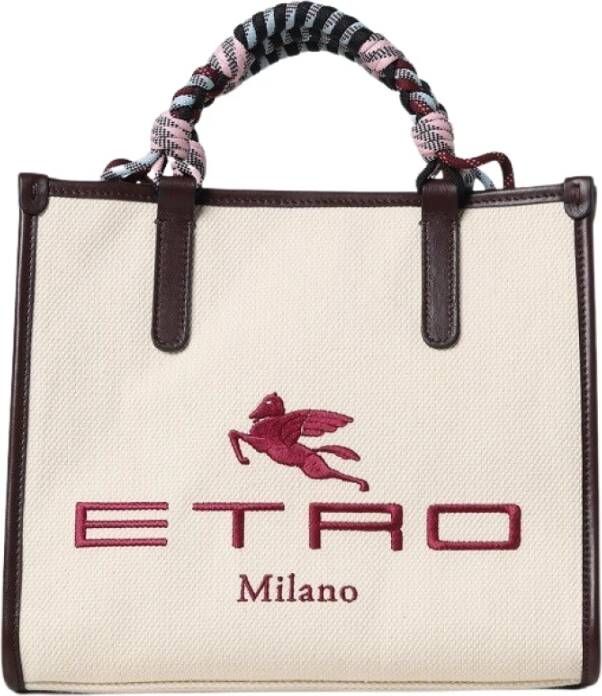 ETRO Shopping bag piccola con manici intrecciati Beige Dames