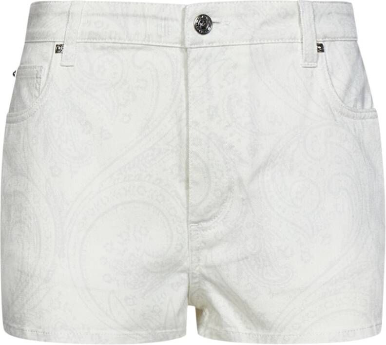 ETRO Witte Shorts met Paisley Print White Dames