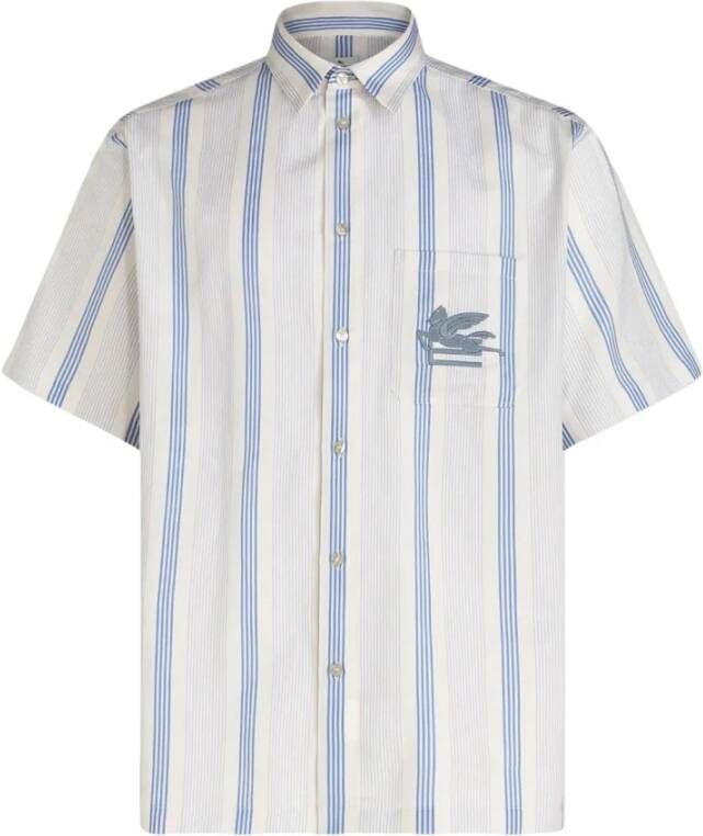 ETRO Short Sleeve Shirts Blauw Heren