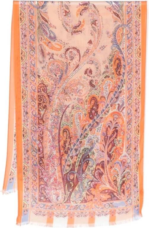 ETRO Silky Scarves Oranje Dames