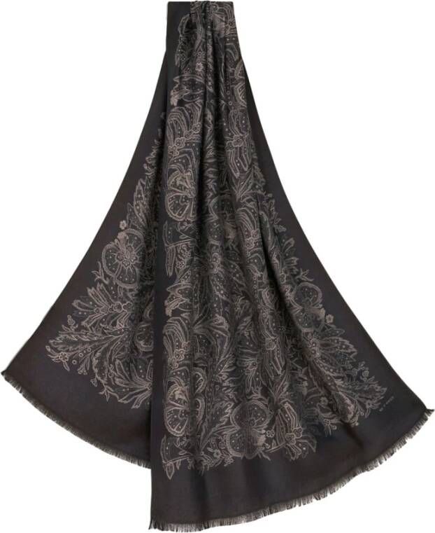 ETRO Silky Scarves Zwart Dames