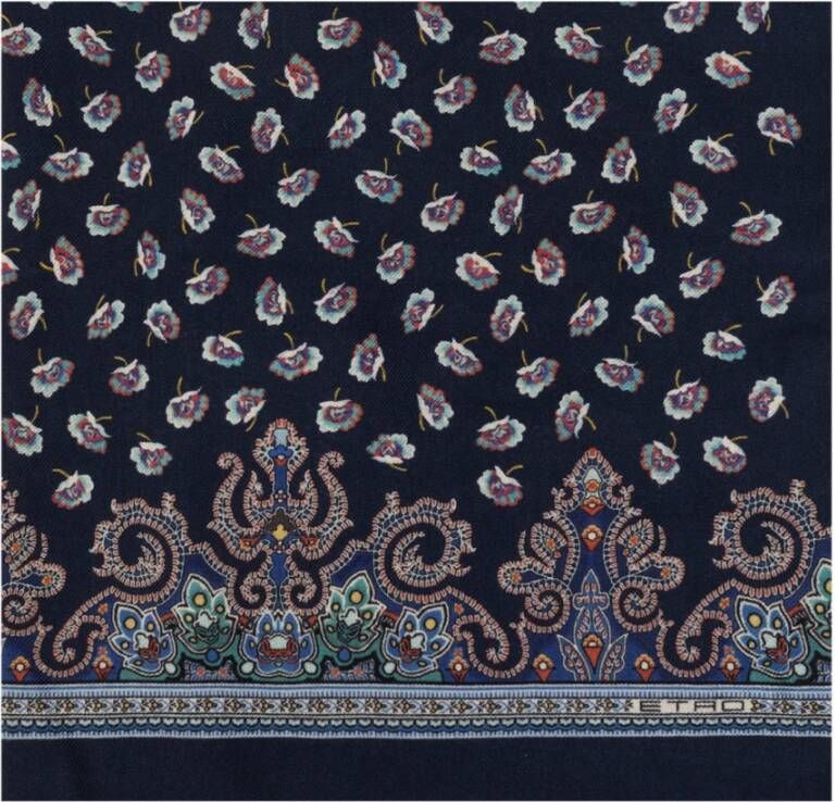 ETRO Sjaal met paisley-motief Blauw Heren