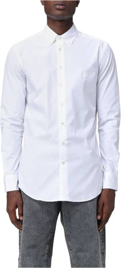 ETRO Slim Fit Fuji Button Down Overhemd White Heren