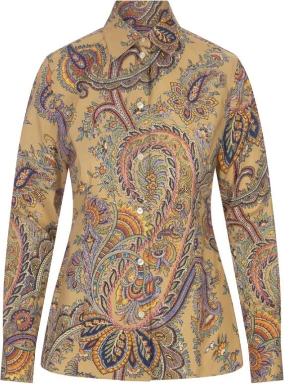 ETRO Slim Fit Paisley Print Overhemd Bruin Dames