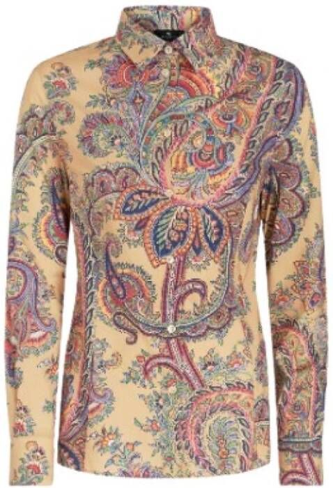 ETRO Stijlvolle Paisley-Print Knoopshirt Beige Dames