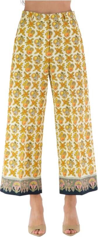 ETRO Straight Trousers Yellow Dames