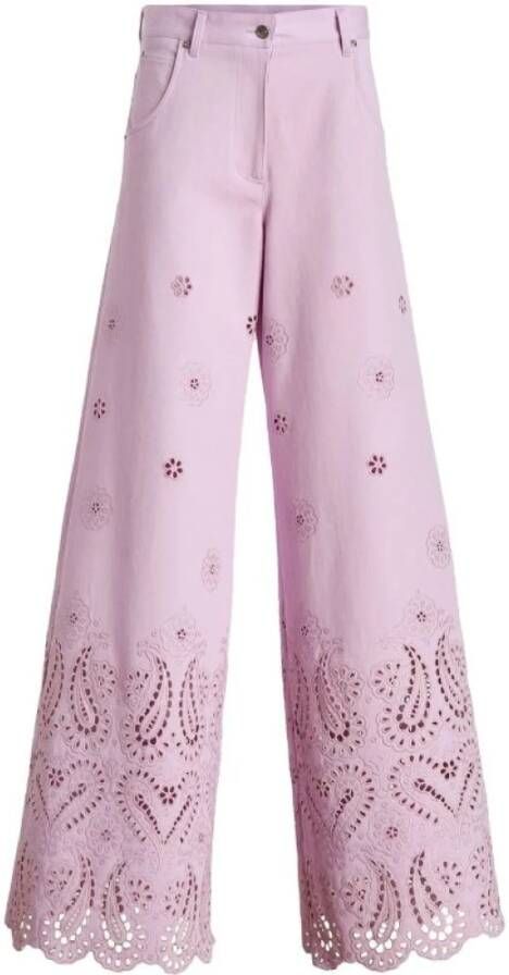 ETRO Straight Trousers Roze Dames