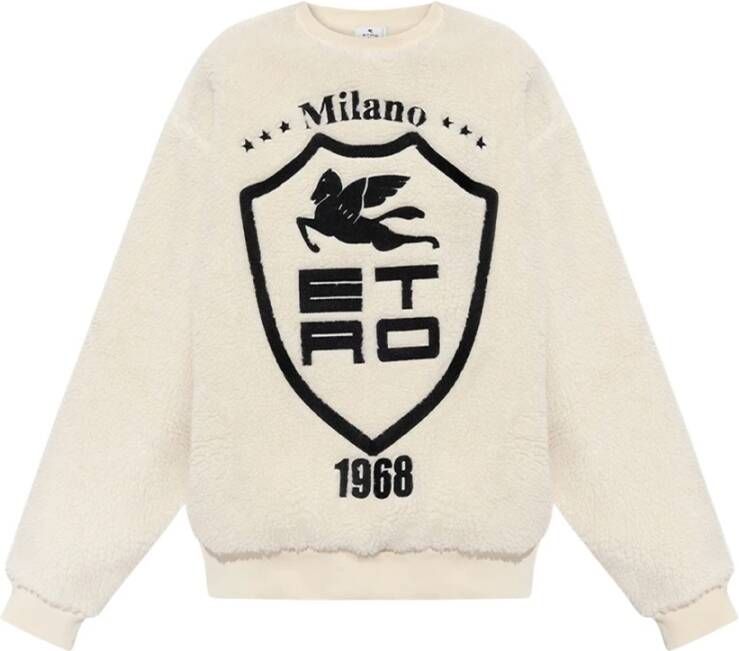 ETRO Milano Logo Print Sweatshirt Beige Dames
