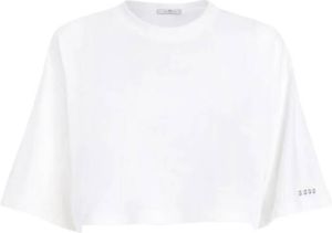 ETRO T-shirt corta in cotone con mini borchie Wit Dames