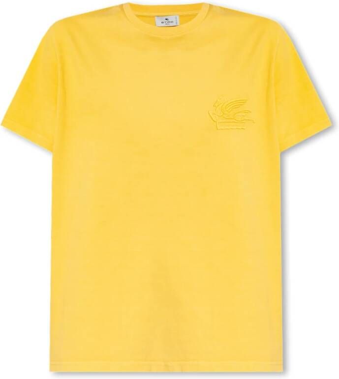 ETRO T-shirt met logo Yellow Dames