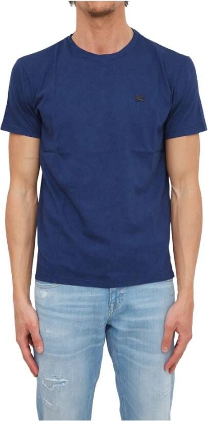 ETRO T-Shirts Blauw Heren