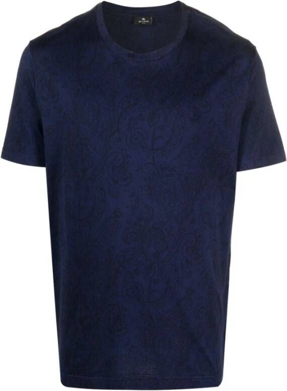 ETRO Roma T-Shirt Stijlvol en Comfortabel Blue Heren